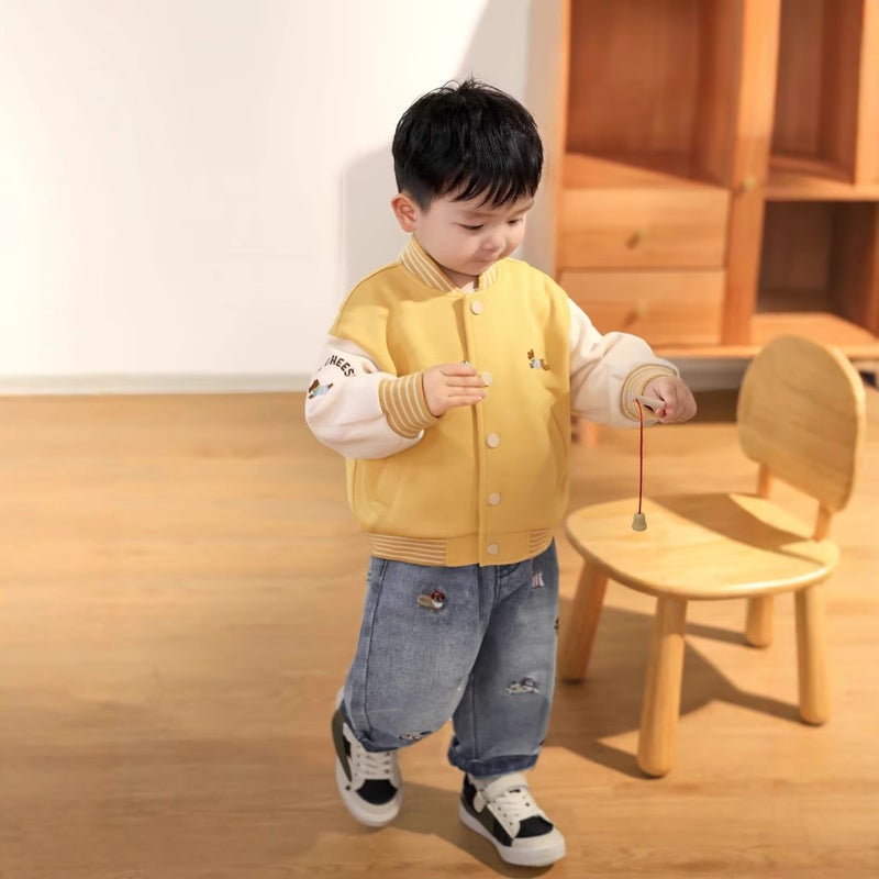 Boys' Baseball Uniform Baby Boy Sports Casual Top Infant Jacket Trendy Long Sleeve - Image 5
